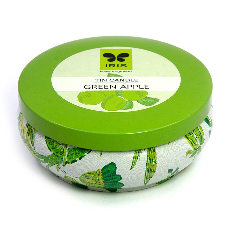 Green apple fragrance tin candle
