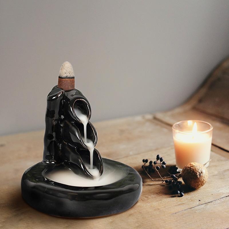 Iris blackflow incense cone holder